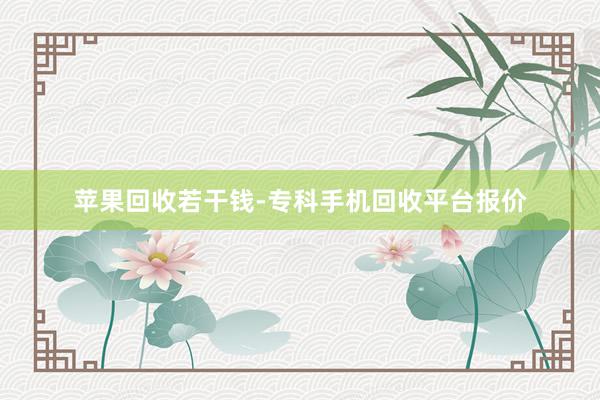 苹果回收若干钱-专科手机回收平台报价